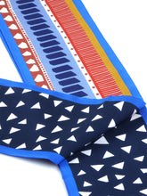 Electric blue double-sided twilly scarf in DOTTIE printed silk